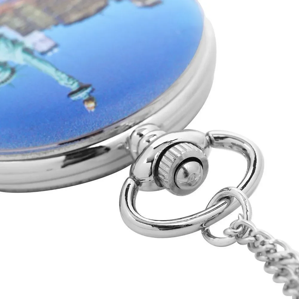 STRADA Statue of Liberty Pattern Pocket Watch Women's 31